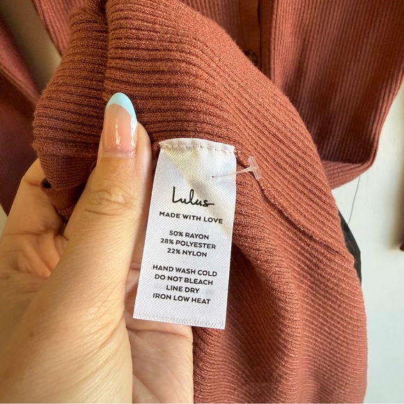 NWT Lulus Daily Favorite Rust Brown Long Sleeve Midi Dress size Small - Picture 7 of 7